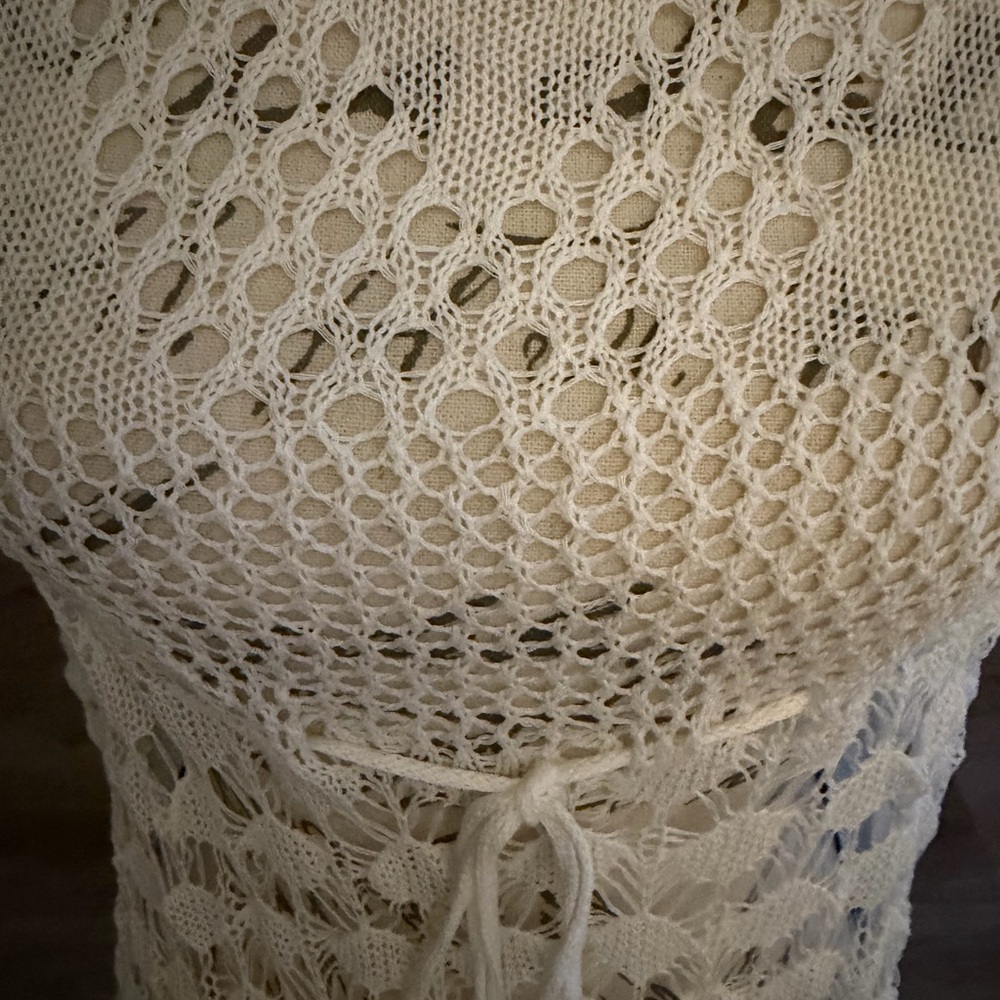 Crochet Knit Top with Tie Detail
